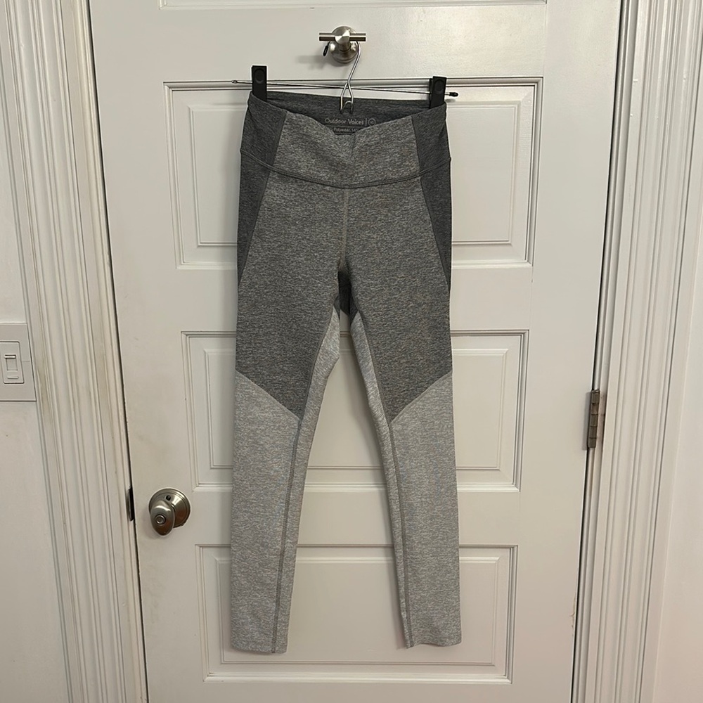 Outdoor Voices Tri-tone Gray Colorblock Leggings, XS